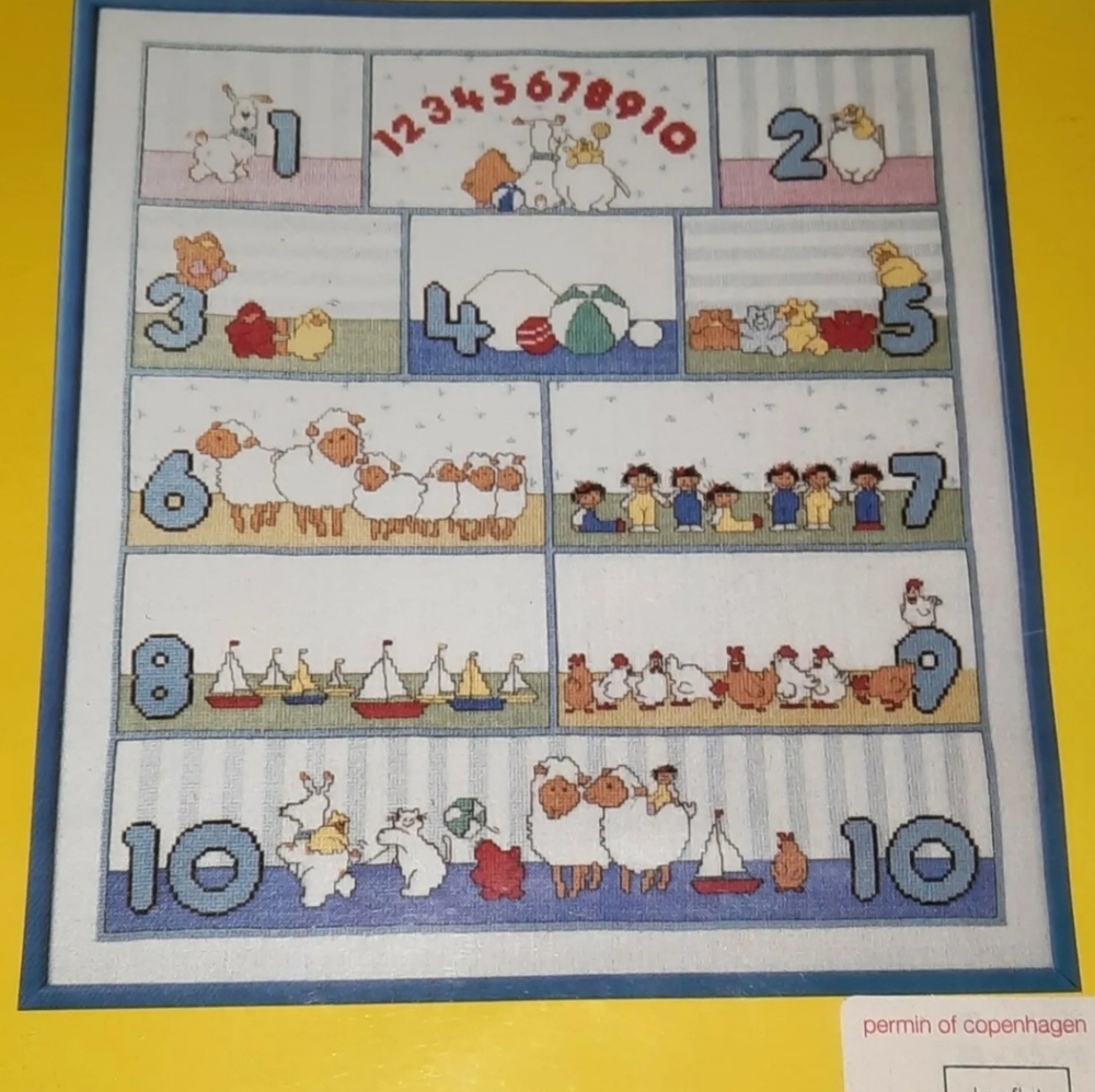 Permin of Copenhagen Count to Ten 151328 Sampler Cross Stitch Pattern